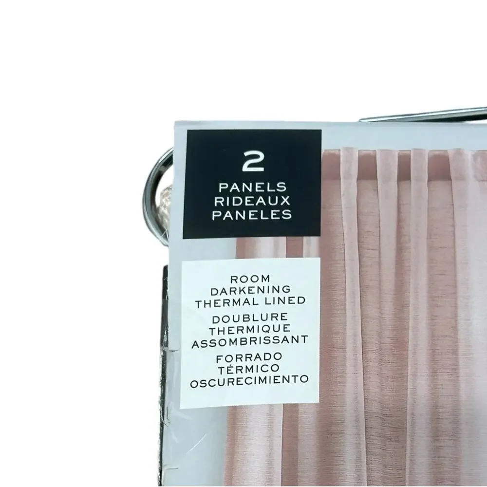 Lauren Ralph Lauren Room Darkening Panels Set of 2 NWT Sz 54in x 84in Blush Home